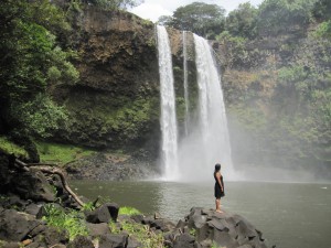 Standing at the base of the falls